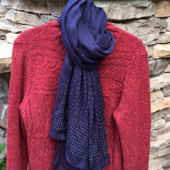 Navy blue scarf - Picture 3 of 4